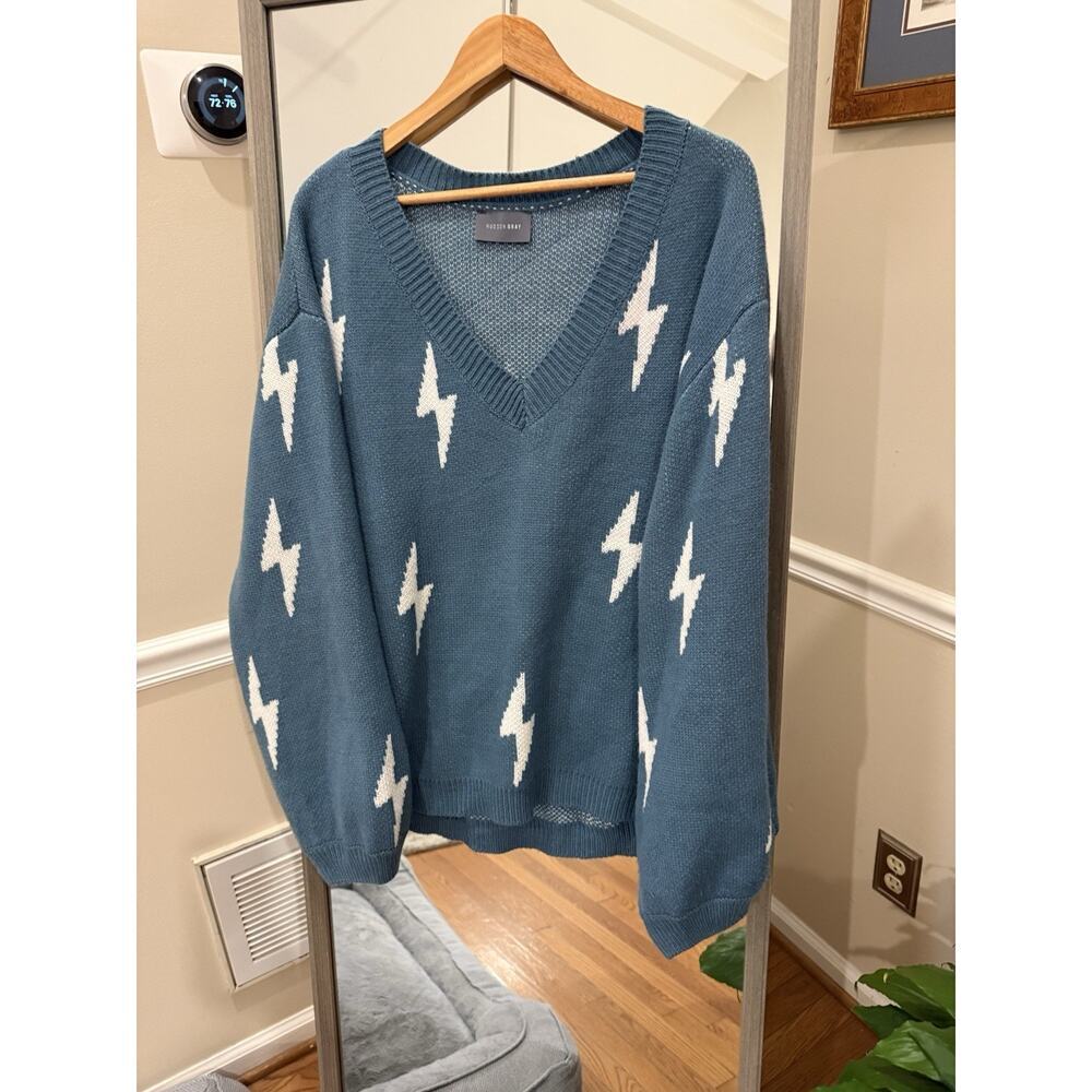 Hudson Women's Gray V Neck Pullover Sweater Size M